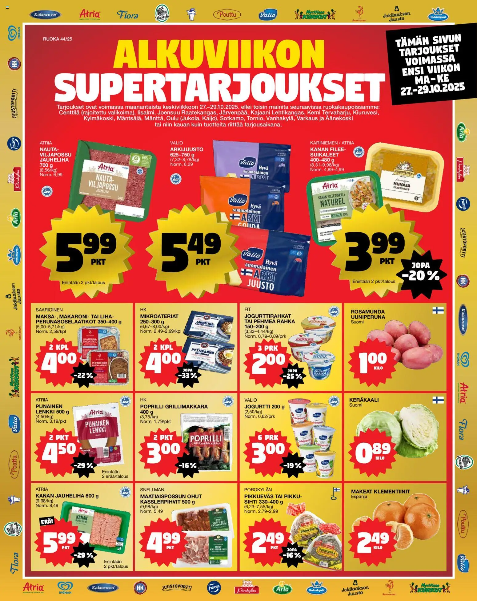 Tokmanni-kaupan Ruokatarjoukset voimassa 27/10/2025 - Sivulla 1