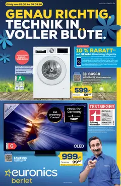 Vorschau von dem Prospekt des Geschäftes Euronics, gültig ab dem 26.02.2026
