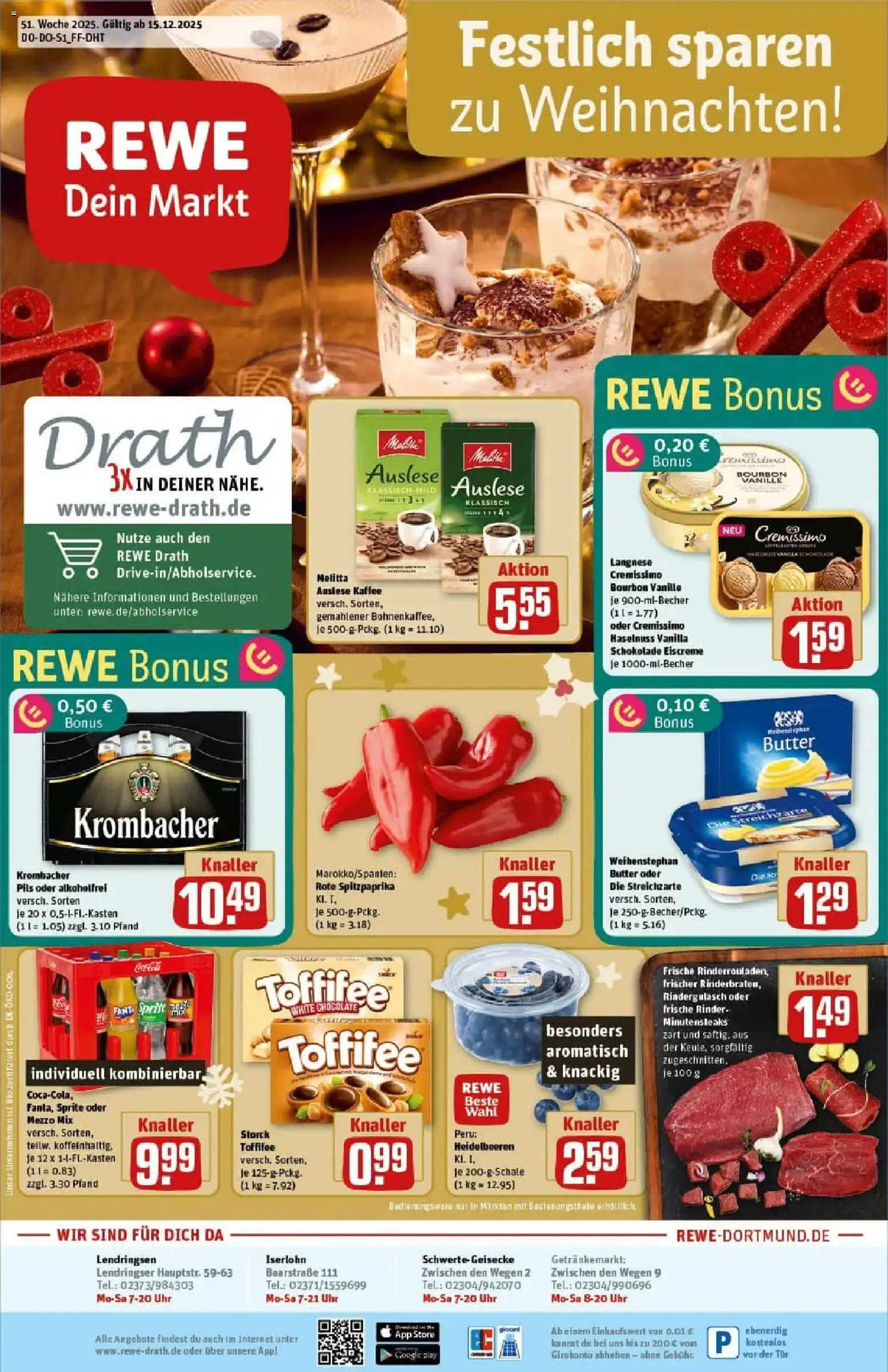 Vorschau von dem Prospekt des Geschäftes Rewe, gültig ab dem 15.12.2025