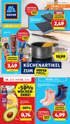 Vorschau der Angebote: Hofer Flugblatt gültig ab 22.08.2025