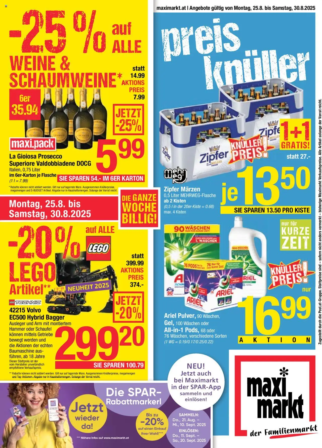  Maximarkt Flugblatt ab (25.08.2025 - 30.08.2025) - Seite 1 - Prosecco
