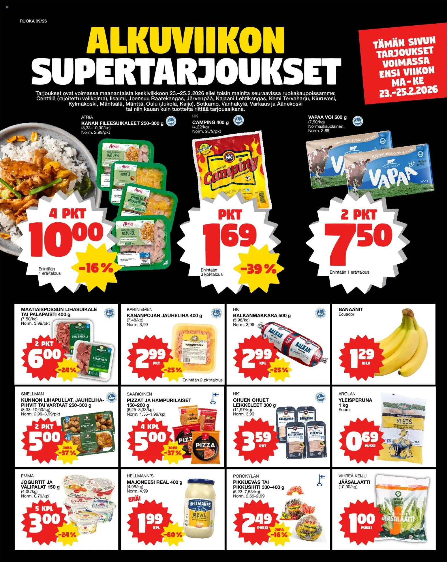 Kaupan Tokmanni Ruokatarjoukset esikatselu, voimassa 23/02/2026