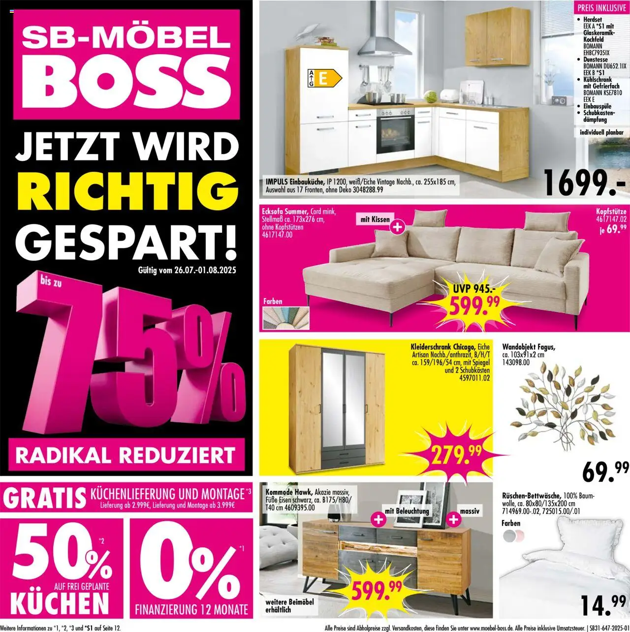SB Möbel Boss Prospekt Neubrandenburg (vom 26.07.2025 - 01.08.2025)