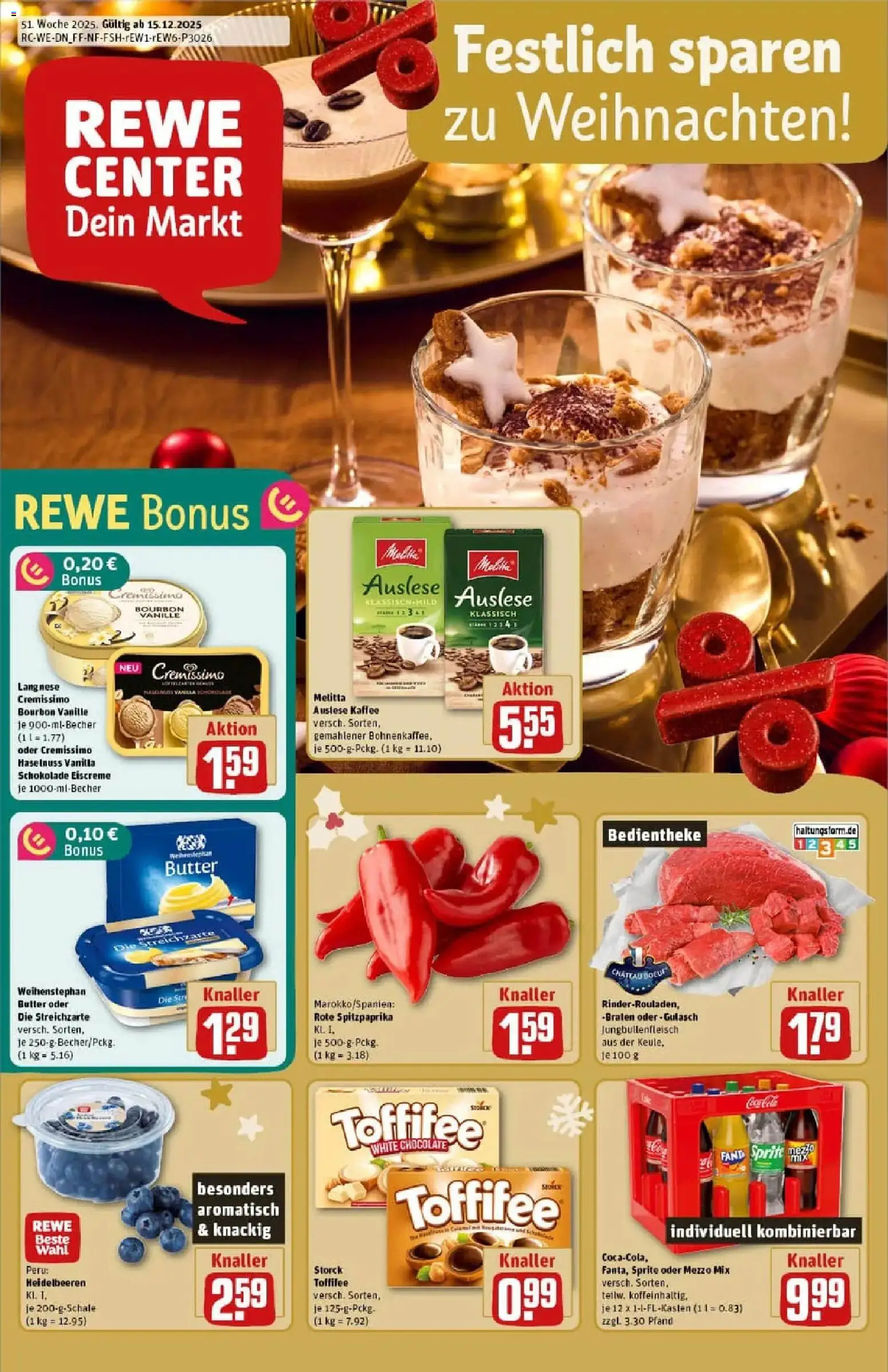Vorschau von dem Prospekt des Geschäftes Rewe, gültig ab dem 15.12.2025