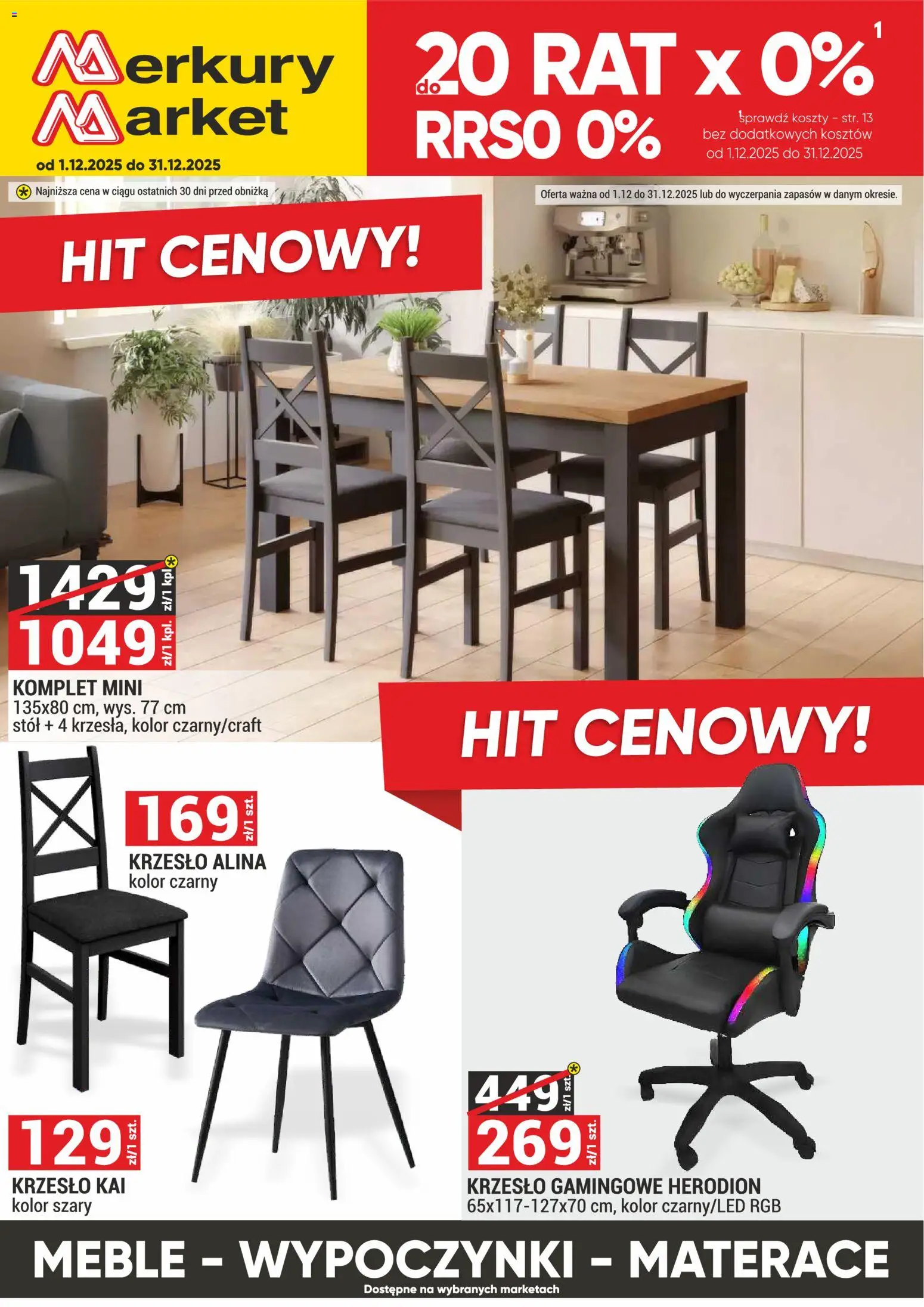Pogląd gazetki "Meble, Wypoczynki, Materace" ze sklepu Merkury Market ważnej od 01.12.2025