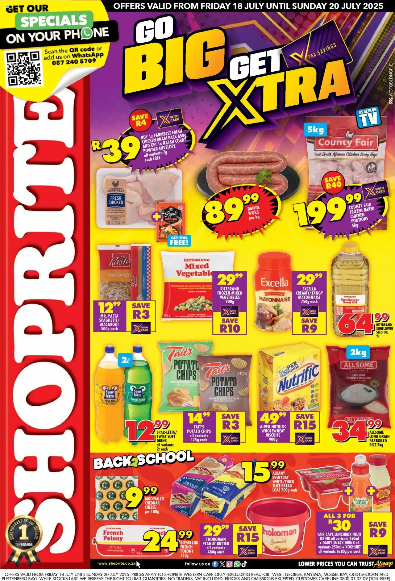Shoprite Western Cape - Xtra Savings 18/07 - 20/07/2025 >> Catalogue