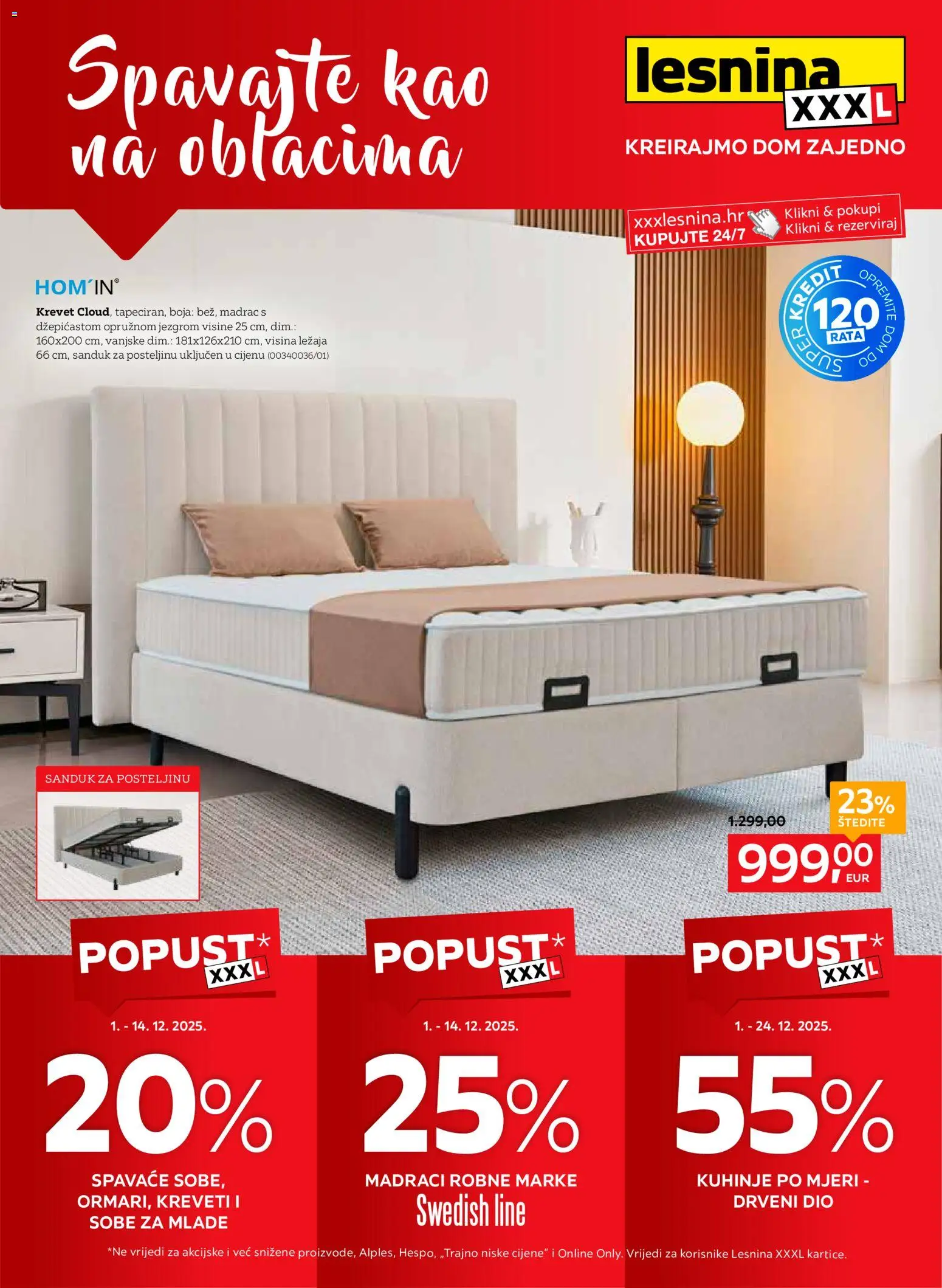 Pregled letka Spavajte kao na oblacima trgovine Lesnina vrijedi od 01.12.2025