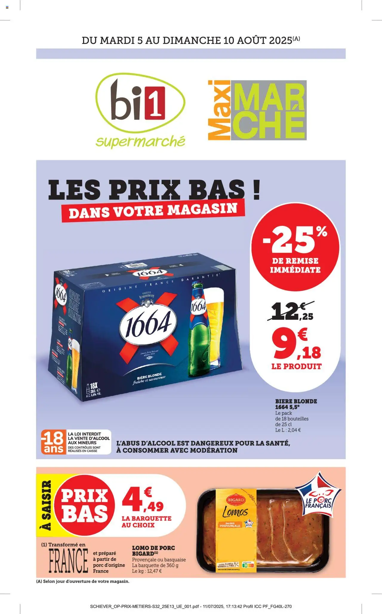 Catalogue de la boutique bi1 valable du 04/08/2025 - Page numéro 1 - Barbecue, Bière, Plancha, Poêle, Porc, Bière blonde, Biere blonde 1664