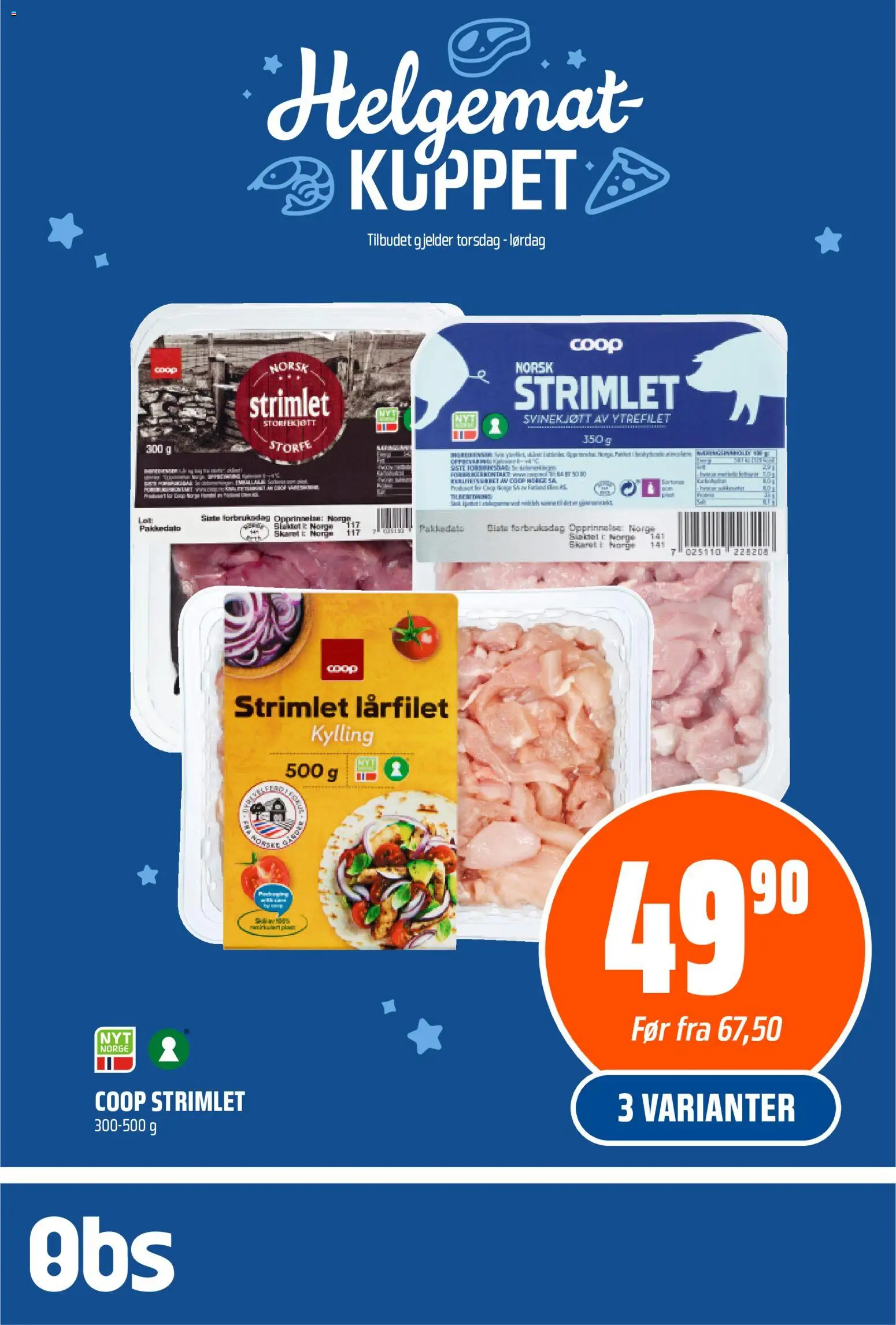 Forhåndsvis Helgemat Kuppet fra butikk Coop Obs gyldig fra 30/10/2025