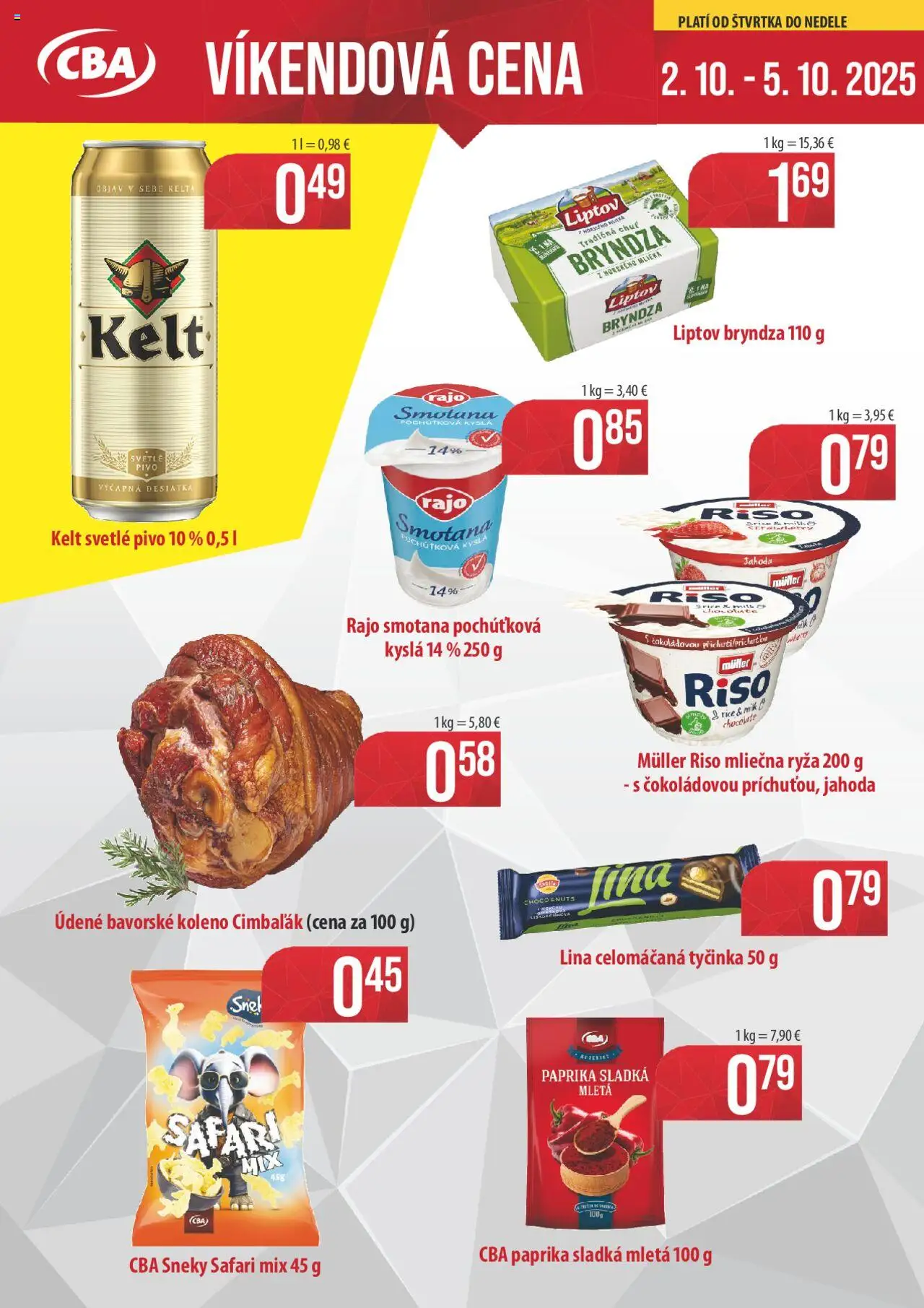 CBA Verex Víkendová cena (02.10. - 05.10.2025) - Akčná ponuka