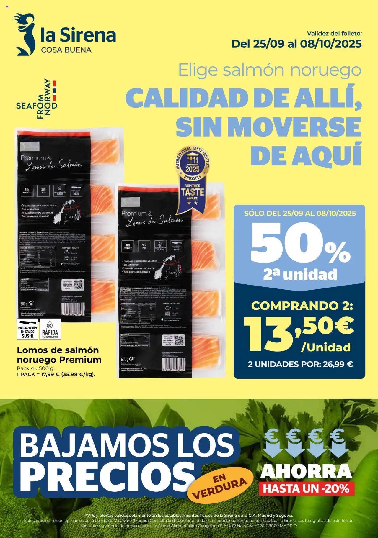 La Sirena Folleto > 25/09 - 08/10/2025 > Ofertas - Sushi, Té, Omega 3, Omega, Salmón
