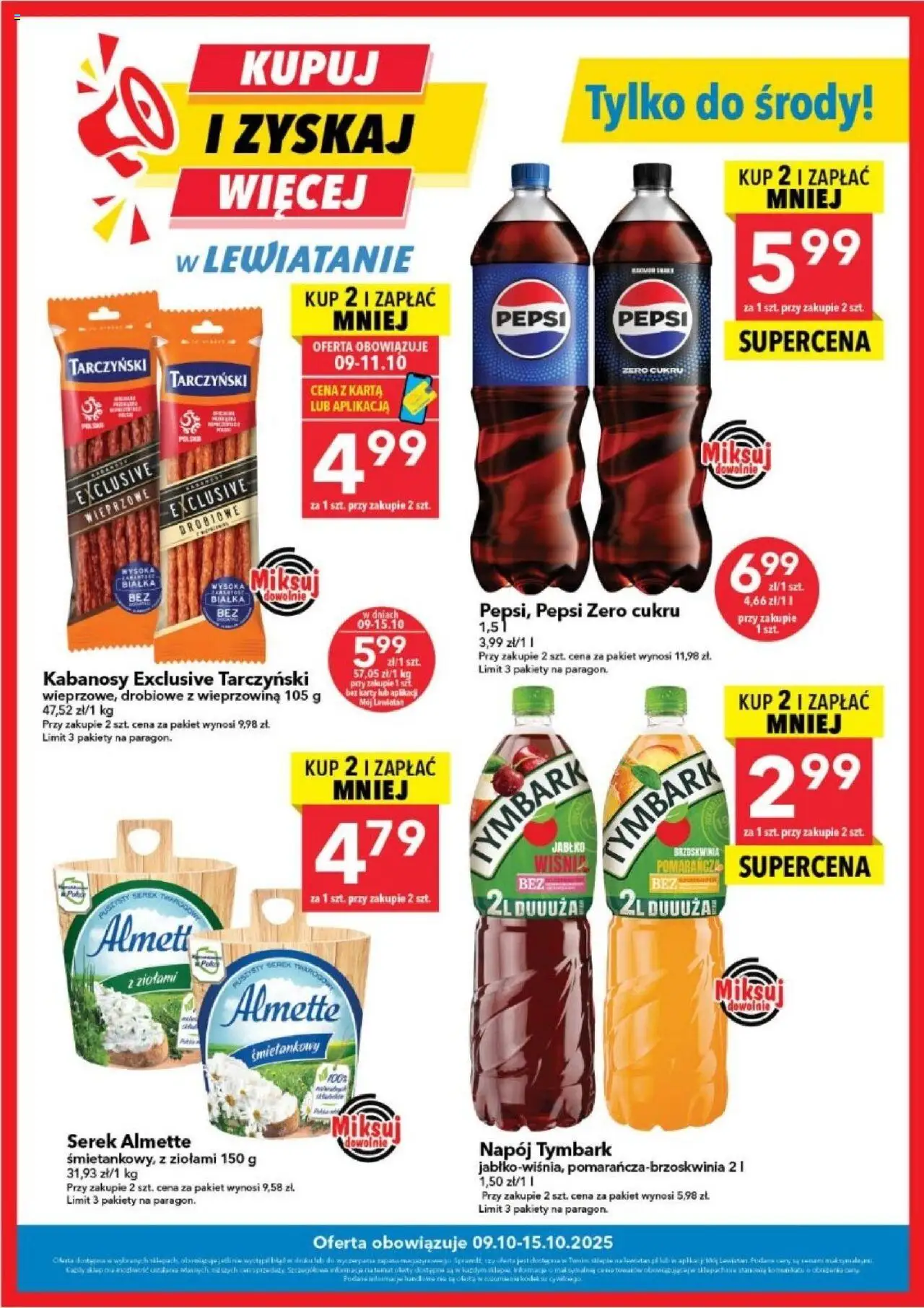 Lewiatan gazetka od 09.10.2025 - Promocje "Kupuj i zyskaj więcej" - Numer strony 1