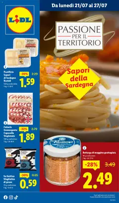 Anteprima dell'opuscolo Volantino Sardegna dal negozio Lidl valido da 21/07/2025