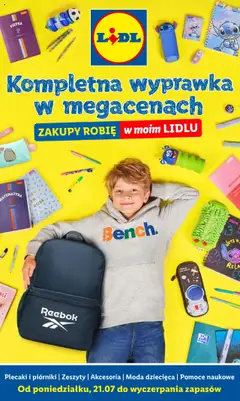 Pogląd gazetki "Gotowi do szkoły" ze sklepu Lidl ważnej od 21.07.2025