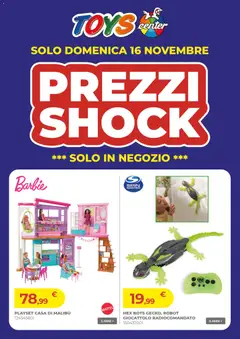 Anteprima dell'opuscolo Volantino Prezzi Shock Solo Domenica dal negozio Toys Center valido da 16/11/2025
