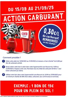 Prévisualisation de Action carburant cora Rocourt du magasin Cora formulaire valide 15/09/2025