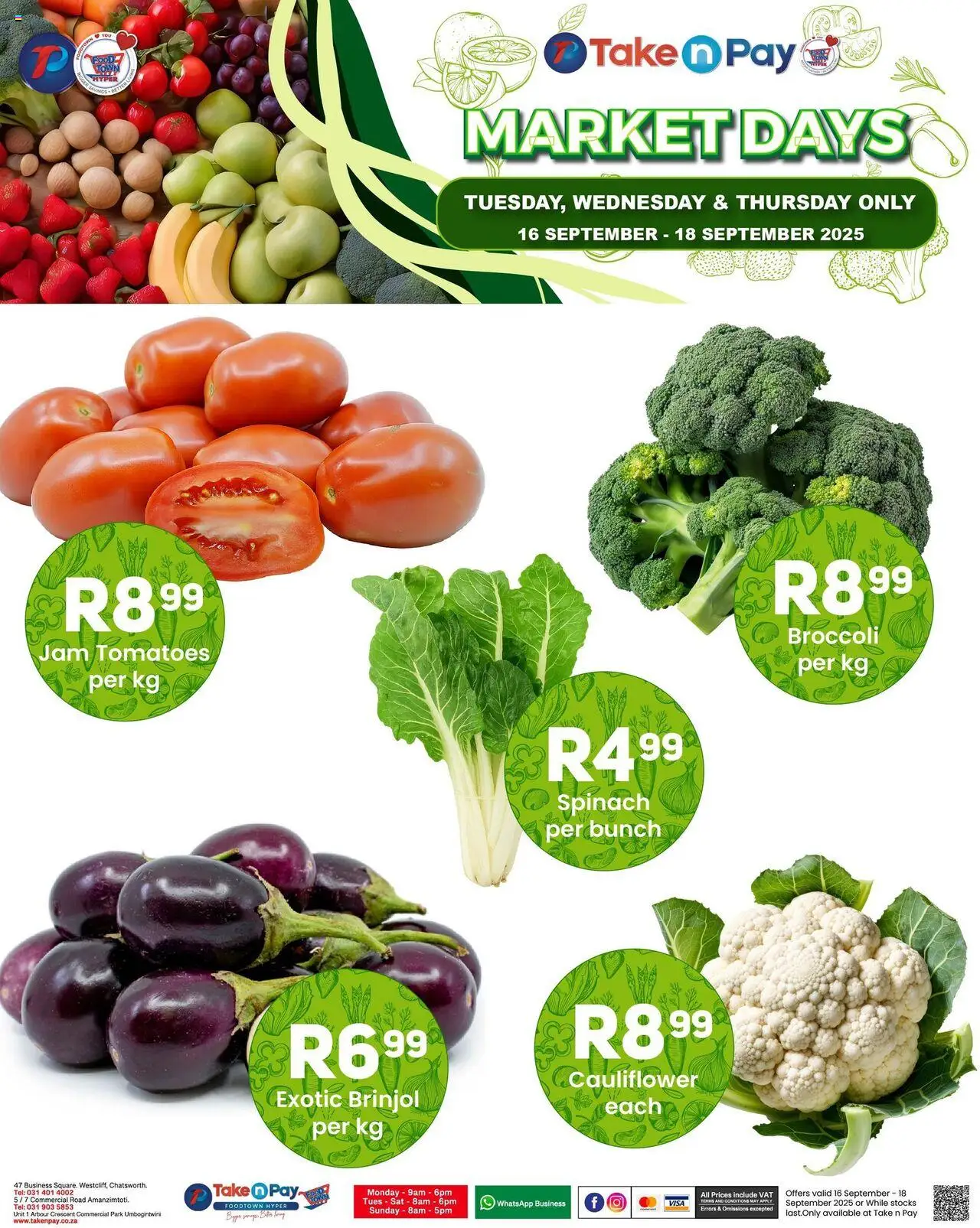Take n Pay Market Days from 16/09 - 18/09/2025 > Promotions