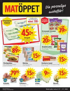 Förhandsgranska reklamblad Aktuella reklamblad Matöppet från butik Matöppet gäller från 05/01/2026
