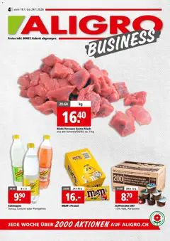 Vorschau des Merkblatts Aktionen Businesskunden - Schlieren, Gossau SG, Frauenfeld, Rapperswil-Jona, Sargans, Bern, Brüttisellen, Pratteln, Emmen, Spreitenbach vom Shop Aligro gültig von 19.01.2026 bis 24.01.2026