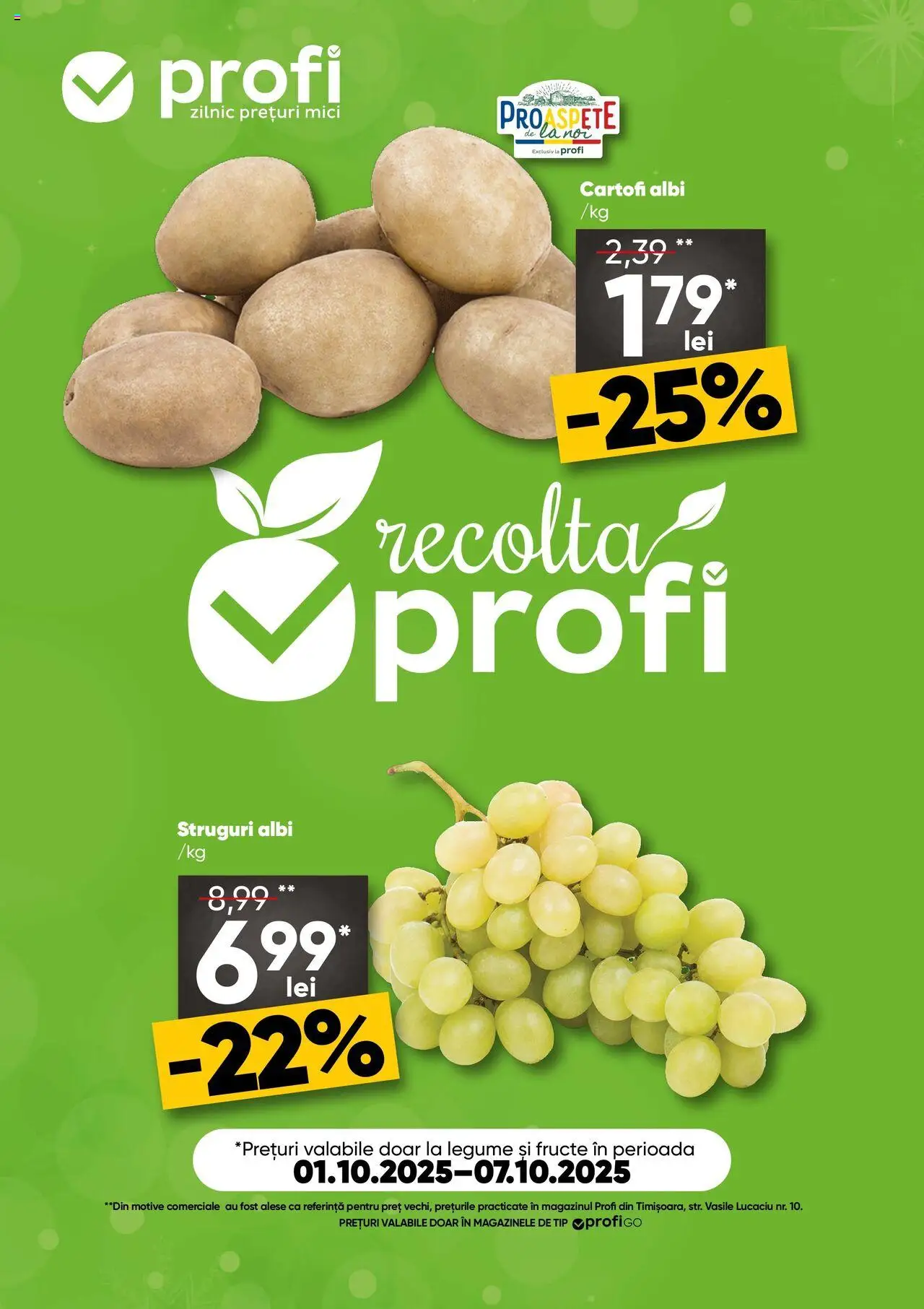 Previzualizarea de cataloage: Profi Revista Fresh Go valabil de la 01.10.2025 - Mici, Legume, Fructe, Cartofi, Struguri, Tip