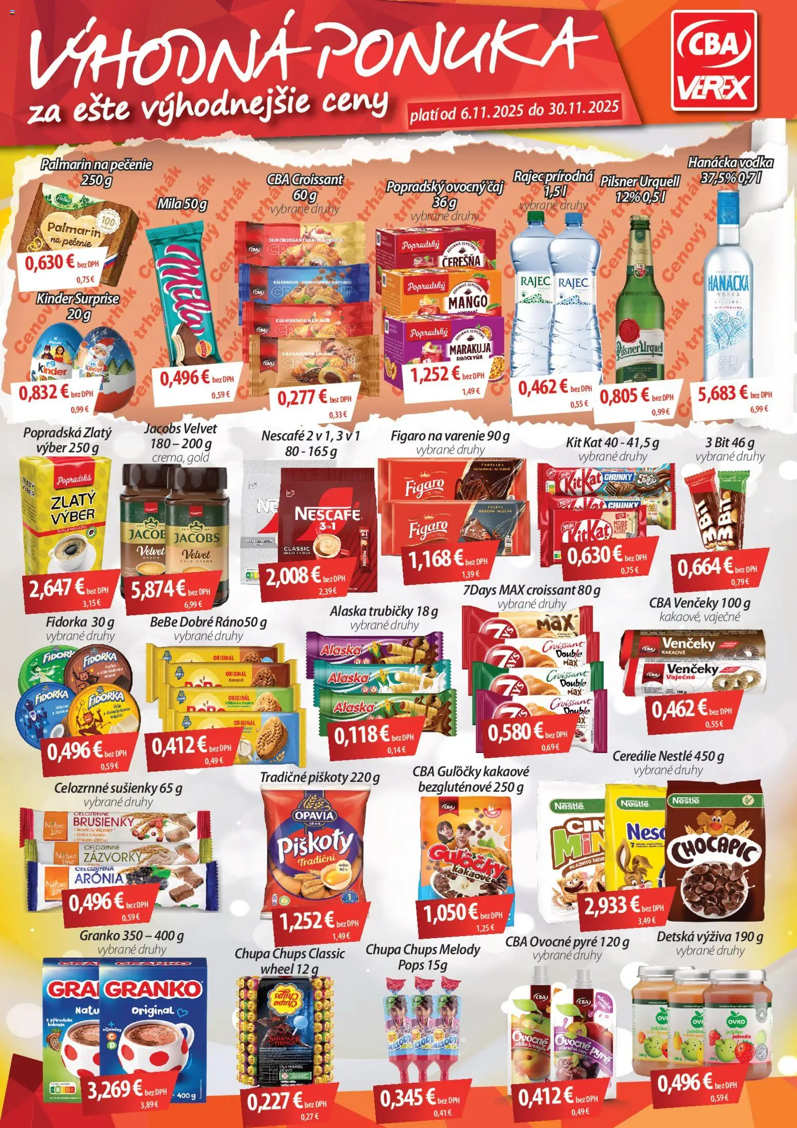 Náhľad CBA Verex letáku platného od 06.11.2025
