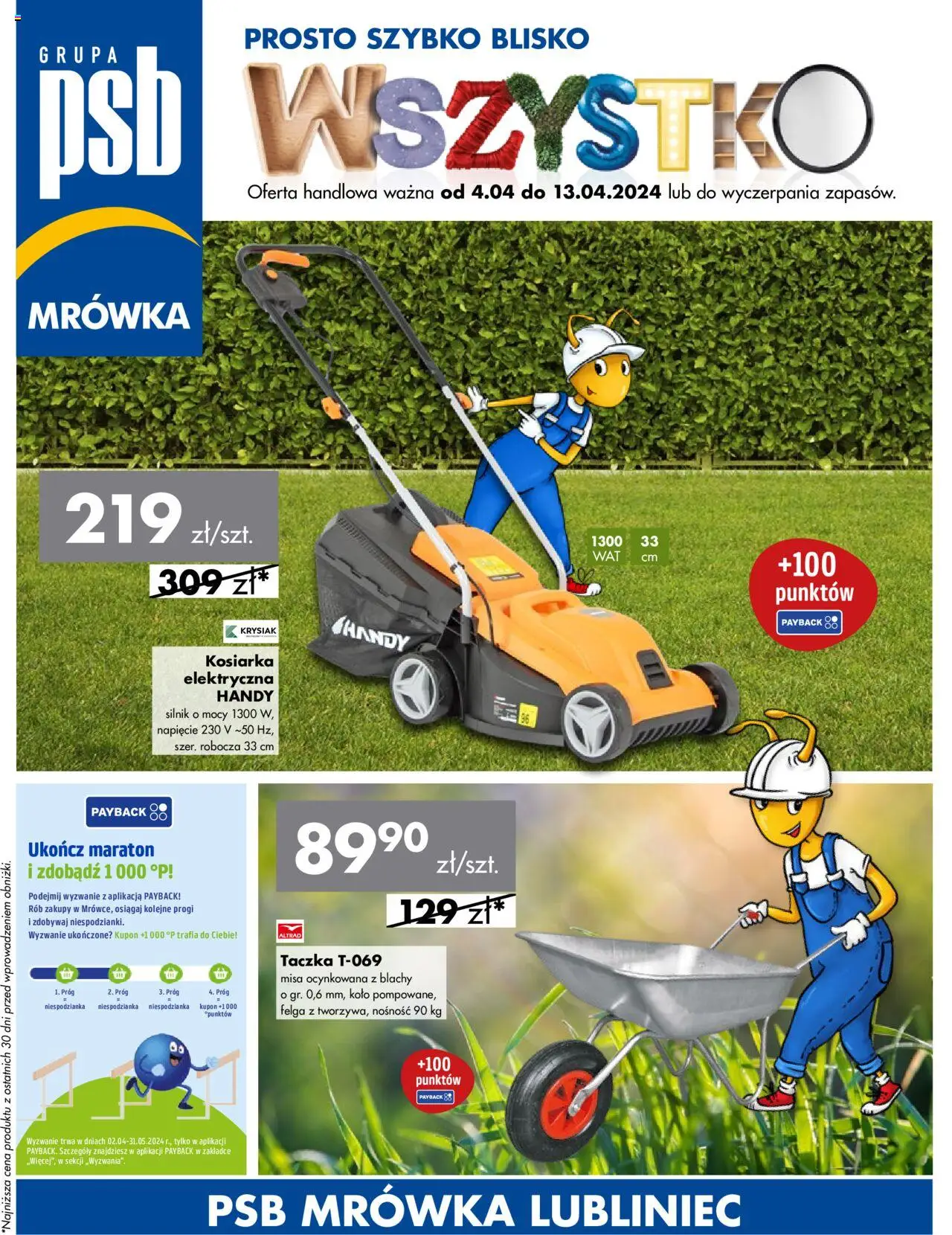 MRÓWKA Gazetka 04.04.2024 - 13.04.2024 - Gazetka promocyjna - Numer strony 1 - Kosiarka