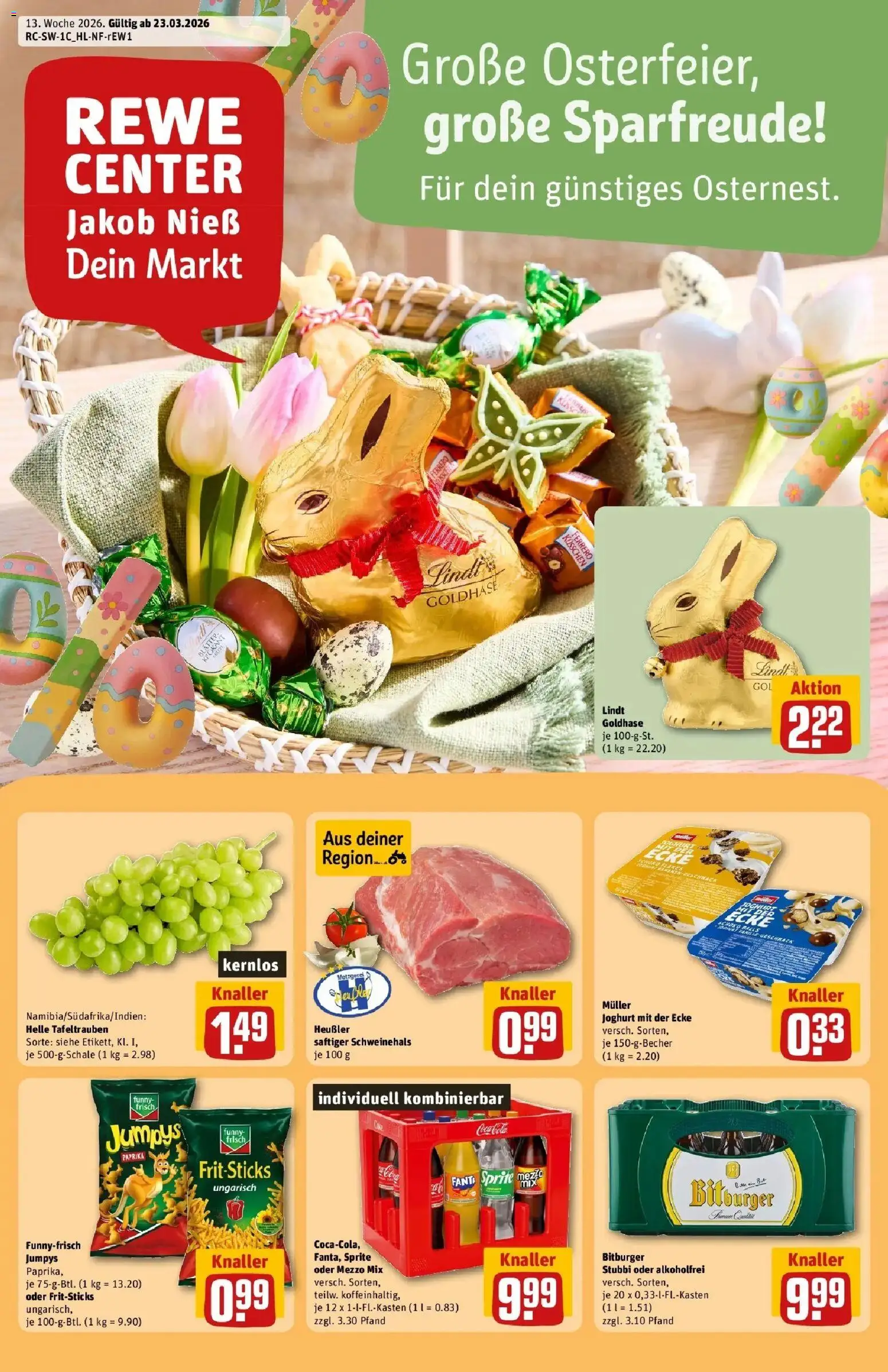 Vorschau von dem Prospekt des Geschäftes Rewe, gültig ab dem 23.03.2026