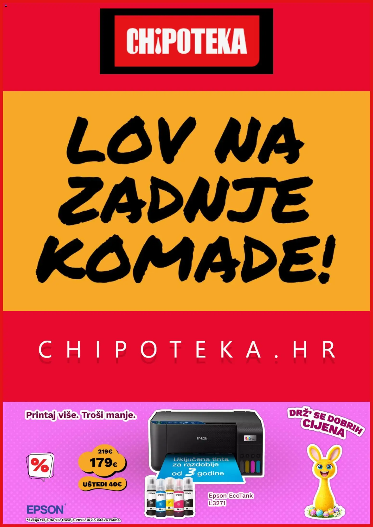 Pregled letka Chipoteka Katalog trgovine Chipoteka vrijedi od 01.04.2026