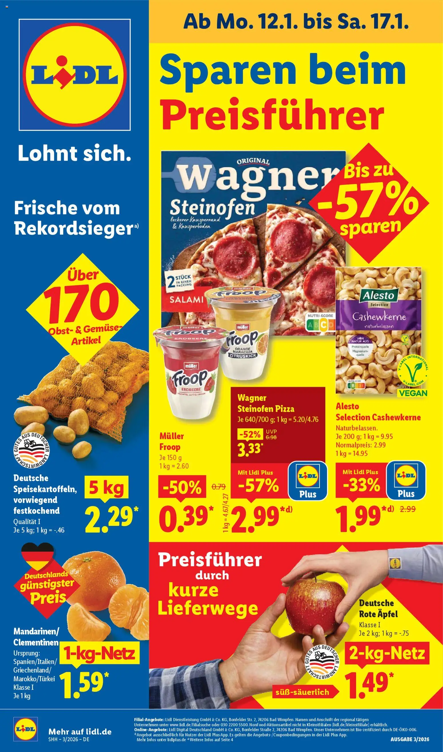 Vorschau von dem Prospekt des Geschäftes Lidl, gültig ab dem 12.01.2026