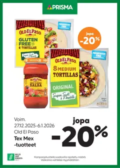 Kaupan Prisma Tarjoukset Old El Paso esikatselu, voimassa 27/12/2025