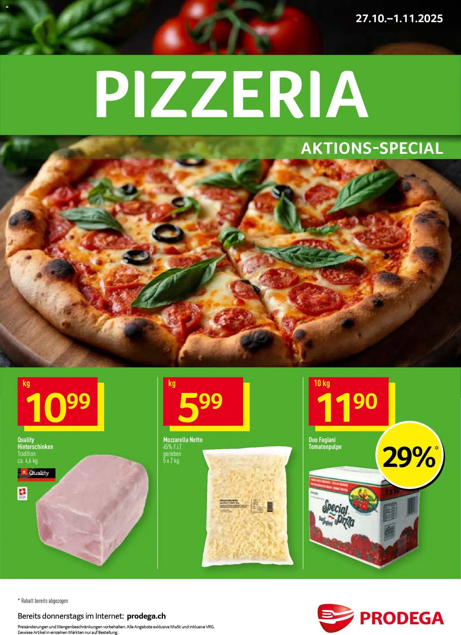 Prodega Aktionen Pizzeria ab 27.10.2025 - Seitennummer 1