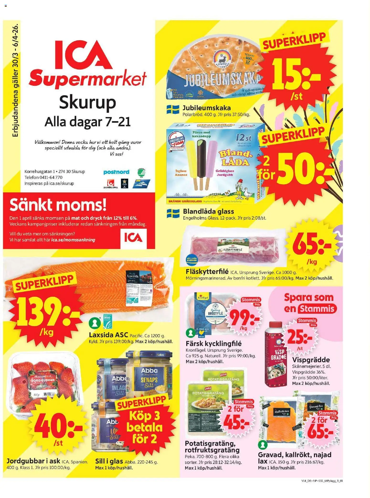 Förhandsgranska reklamblad Skurup från butik ICA Supermarket gäller från 30/03/2026