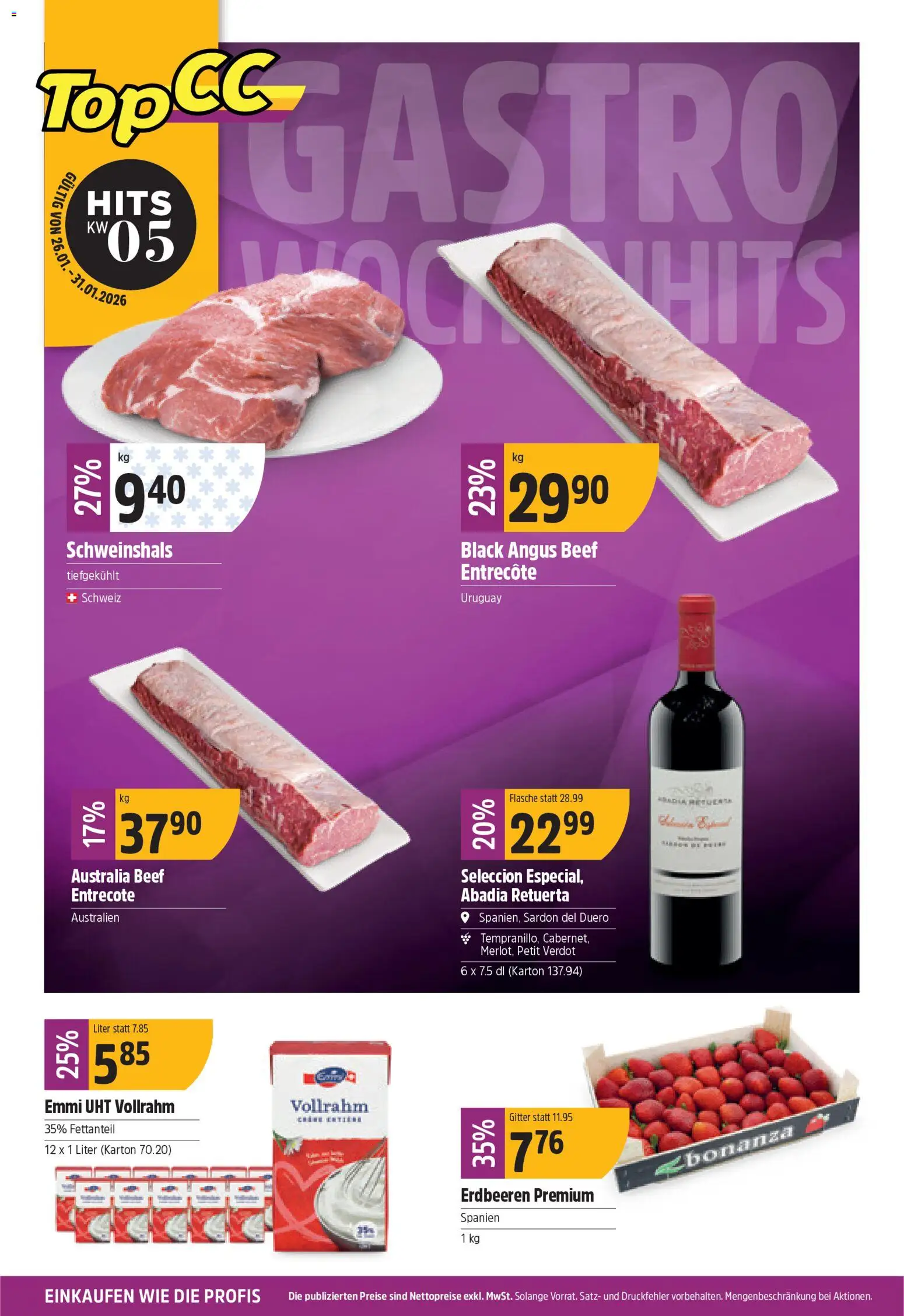 Vorschau des Merkblatts Aktionen vom Shop TopCC gültig von 26.01.2026 bis 31.01.2026 - Erdbeeren, Gitter