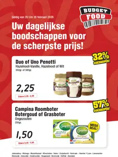 Voorbeeld van Folder van winkel Budget Food geldig vanaf 20-02-2026