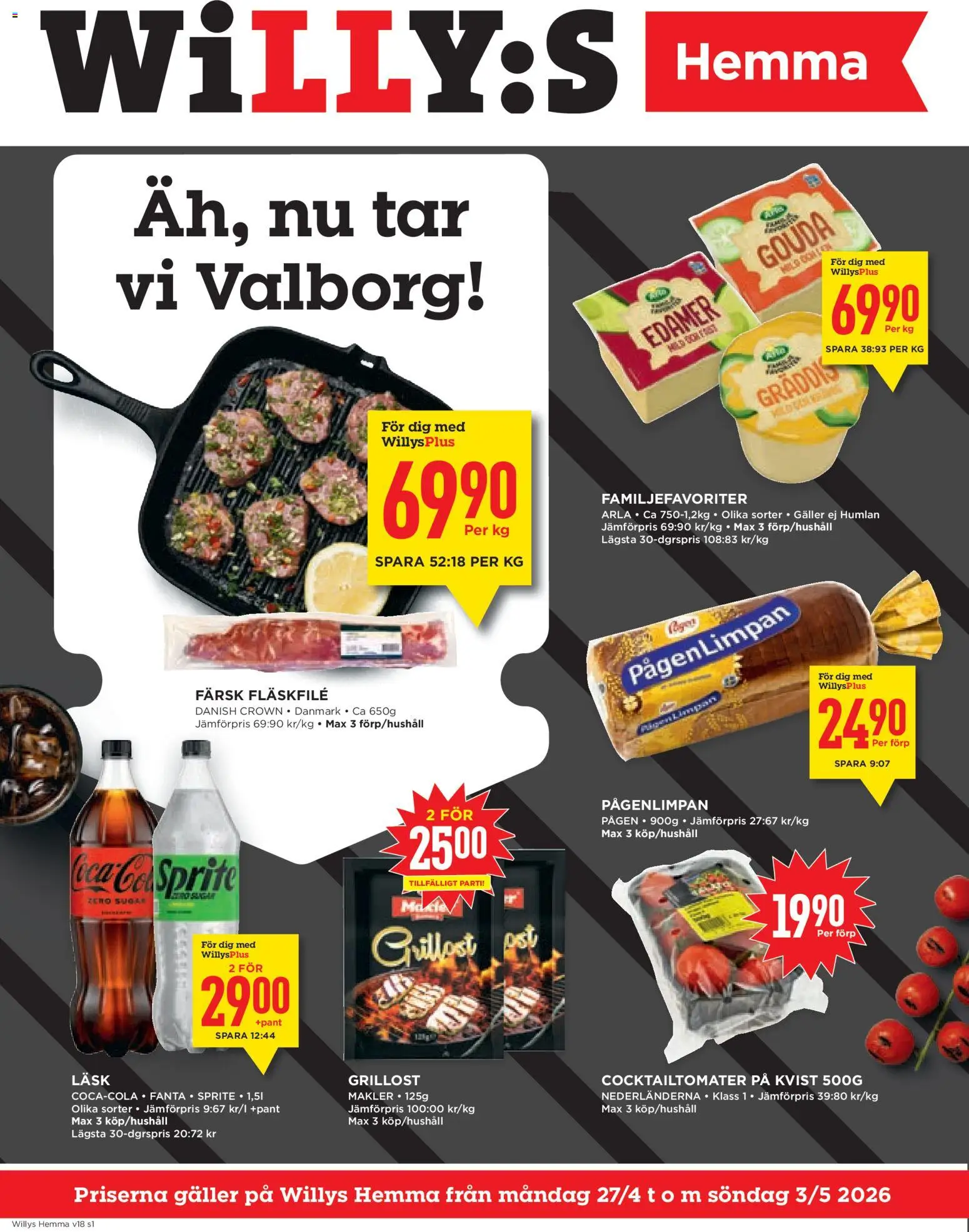 Förhandsgranska reklamblad Willys erbjudanden Hemma från butik Willys gäller från 27/04/2026