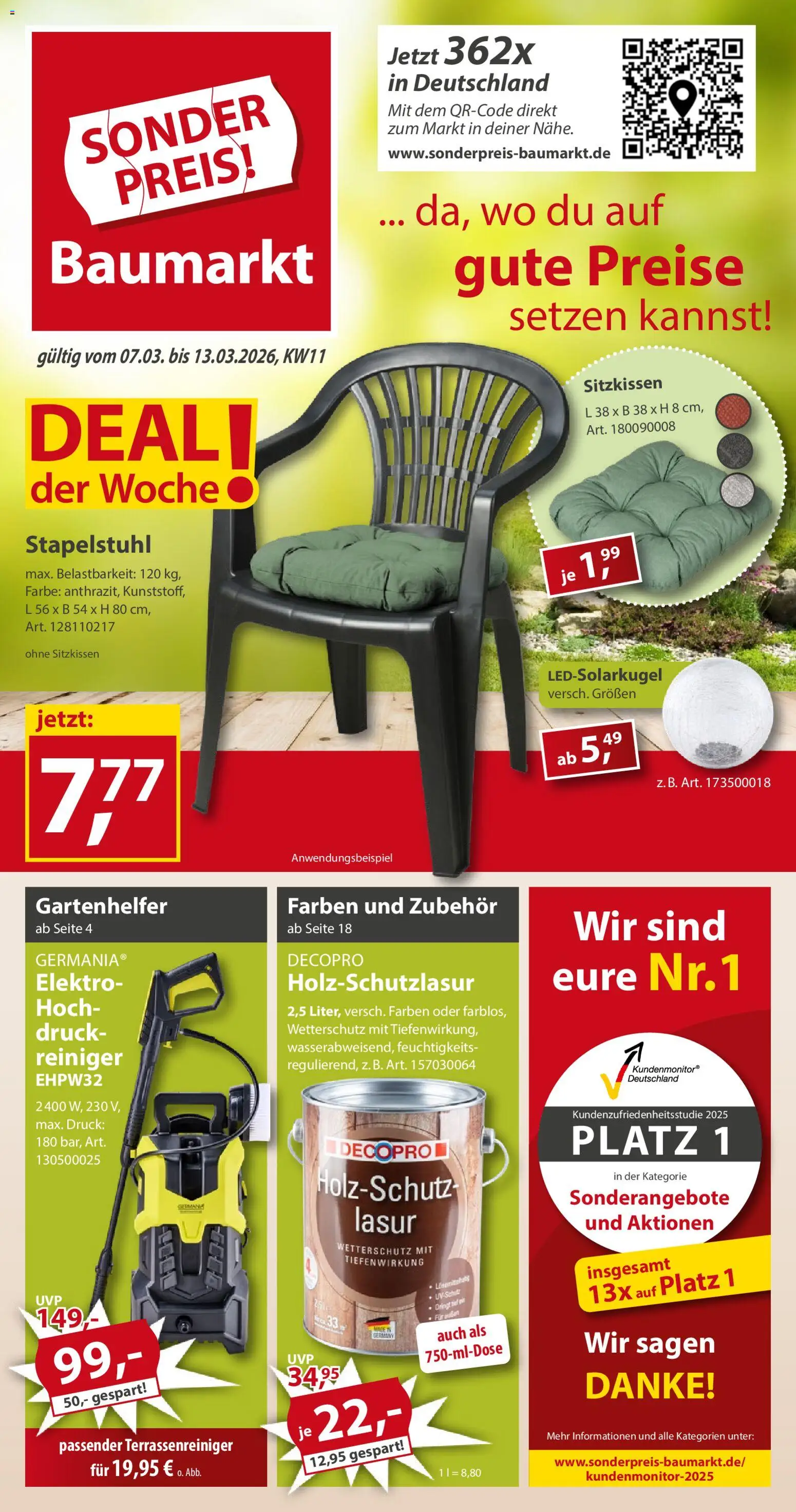 Vorschau von dem Prospekt des Geschäftes Sonderpreis Baumarkt, gültig ab dem 07.03.2026