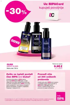 Pregled letka BIPACard trgovine Bipa vrijedi od 01.11.2025