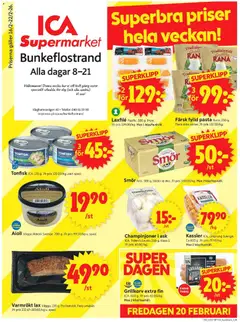 Förhandsgranska reklamblad Bunkeflostrand från butik ICA Supermarket gäller från 16/02/2026