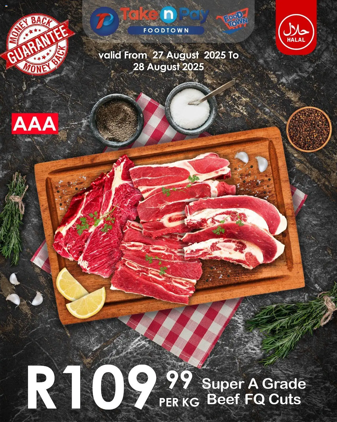 Take n Pay Super A Grade Beef FQ Cuts from 27/08 - 28/08/2025 > Promotions - Beef