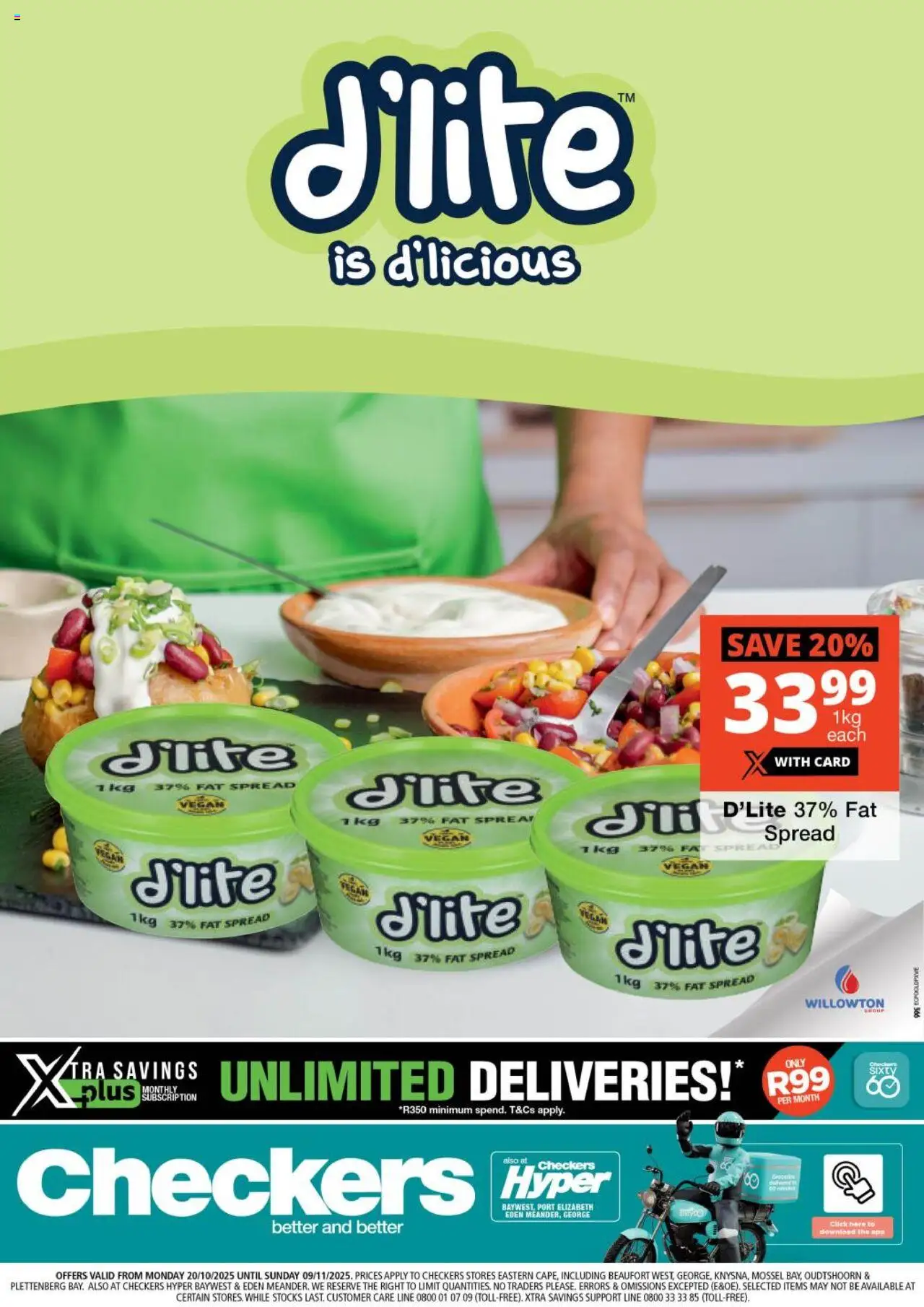 Preview of Checkers flyer valid from 20/10/2025 - Spread, Fat spread