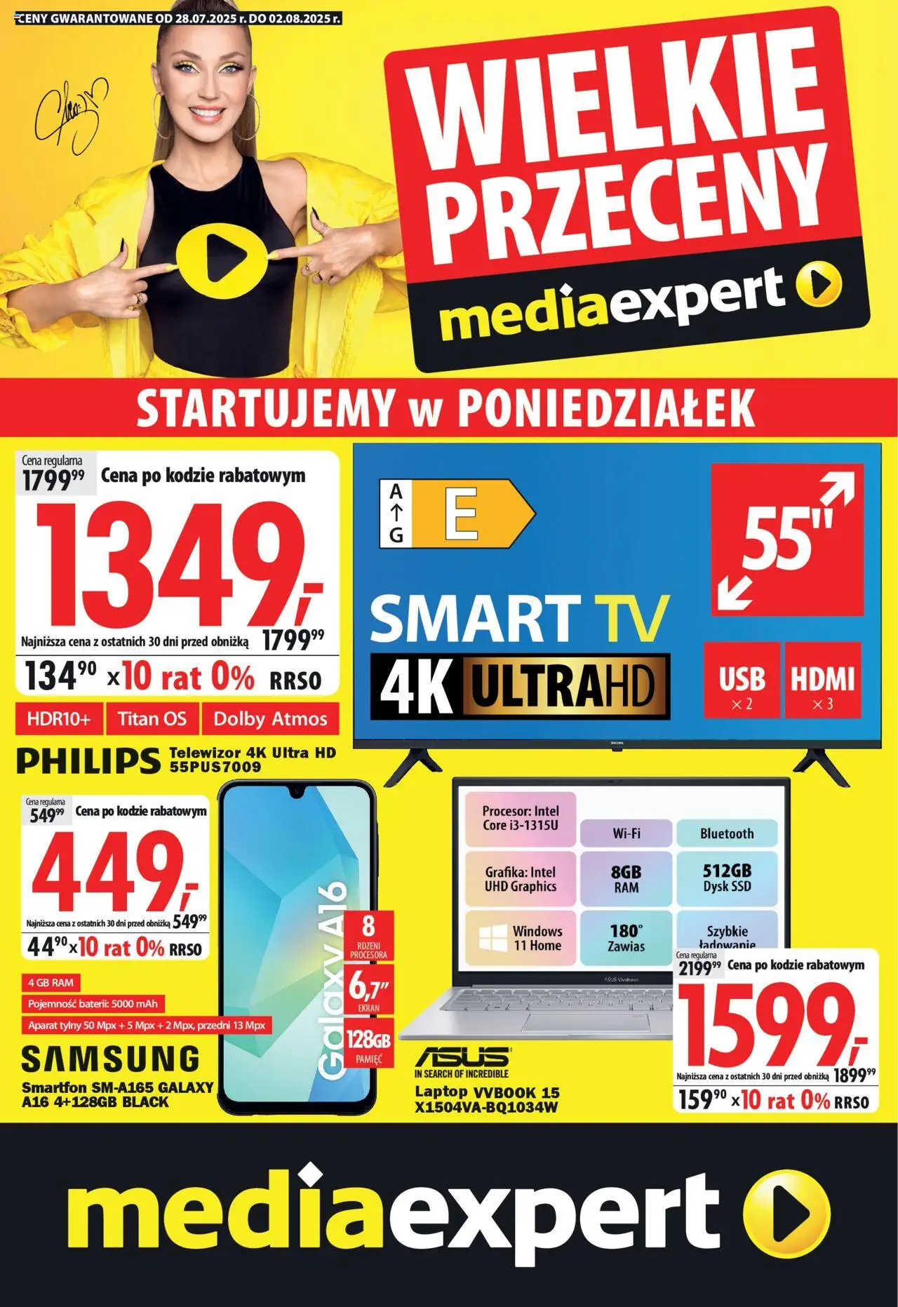 Mediaexpert Wielkie przeceny - Łódź, Poli Gojawiczyńskiej 24 od 28.07.2025 - Nowa Gazetka - Numer strony 1