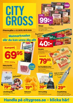 Förhandsgranska reklamblad Aktuella reklamblad City Gross från butik City Gross gäller från 20/10/2025
