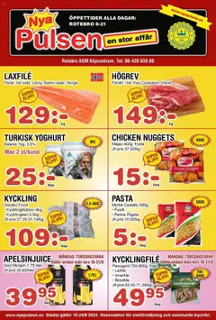 Förhandsgranska reklamblad Aktuella reklamblad Nya Pulsen från butik Nya Pulsen gäller från 18/08/2025