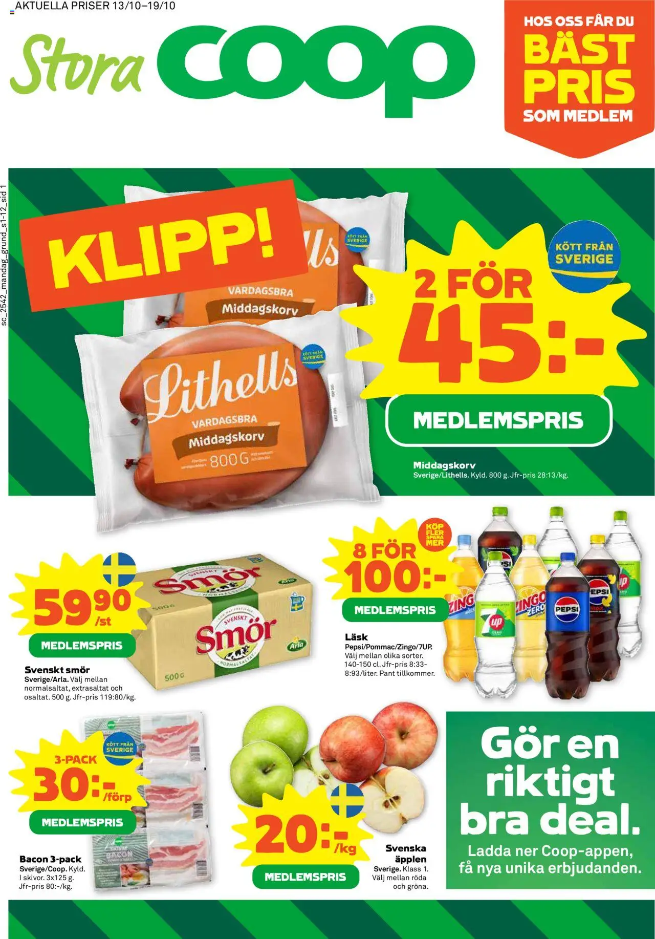 Boden är giltig 13/10 2025 > Veckans Erbjudanden gäller från 13/10/2025 till 19/10/2025 sidnummer 1