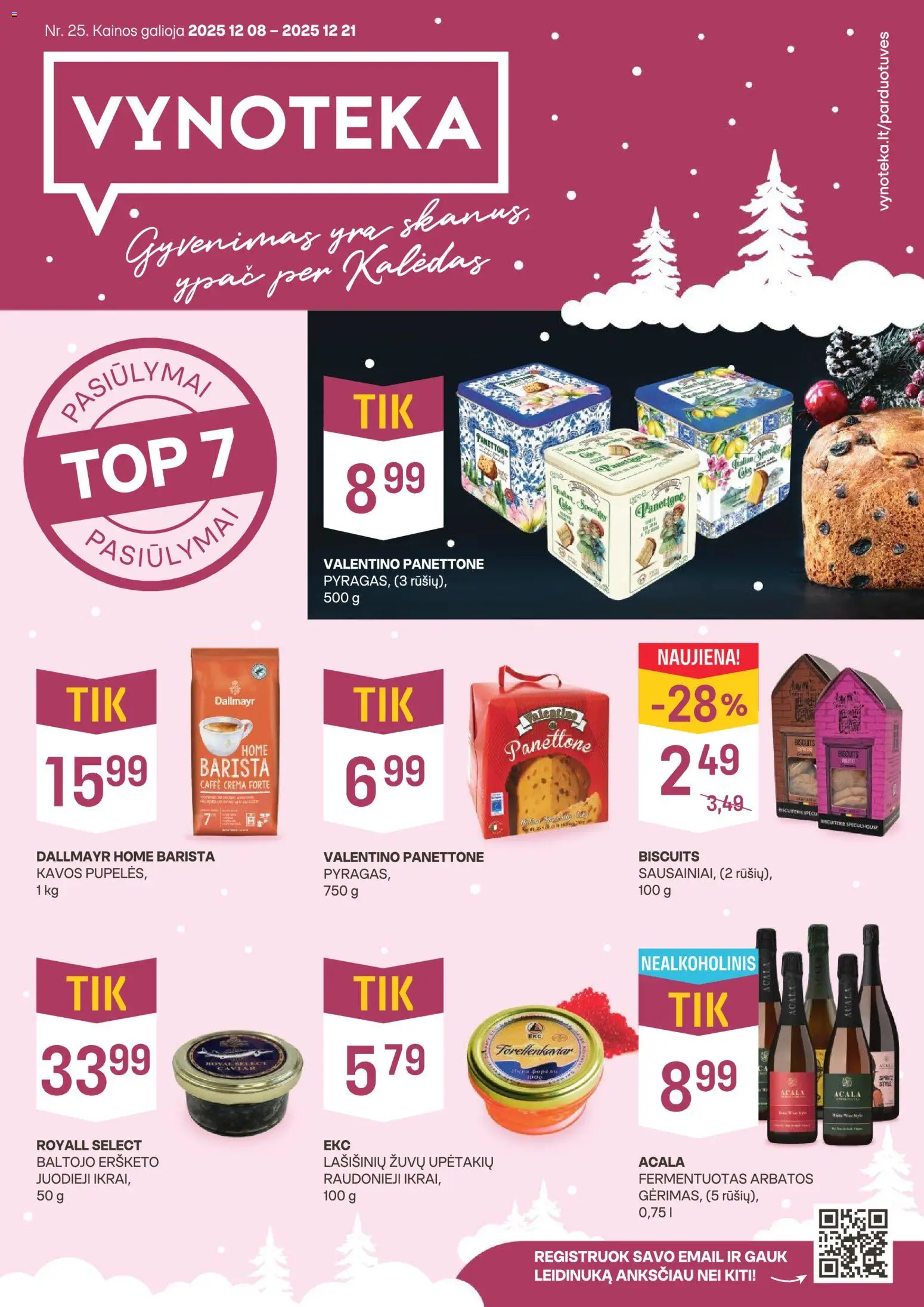 VYNOTEKA parduotuvės leidinio Leidinys galiojančio nuo 2025.12.08 peržiūra
