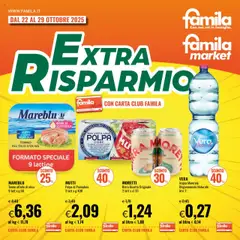 Anteprima dell'opuscolo Volantino Extra Risparmio dal negozio Famila valido da 22/10/2025
