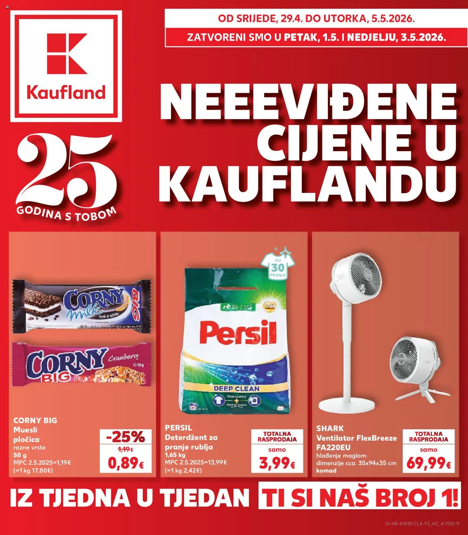 Pregled letka Split-Ravne njive trgovine Kaufland vrijedi od 29.04.2026