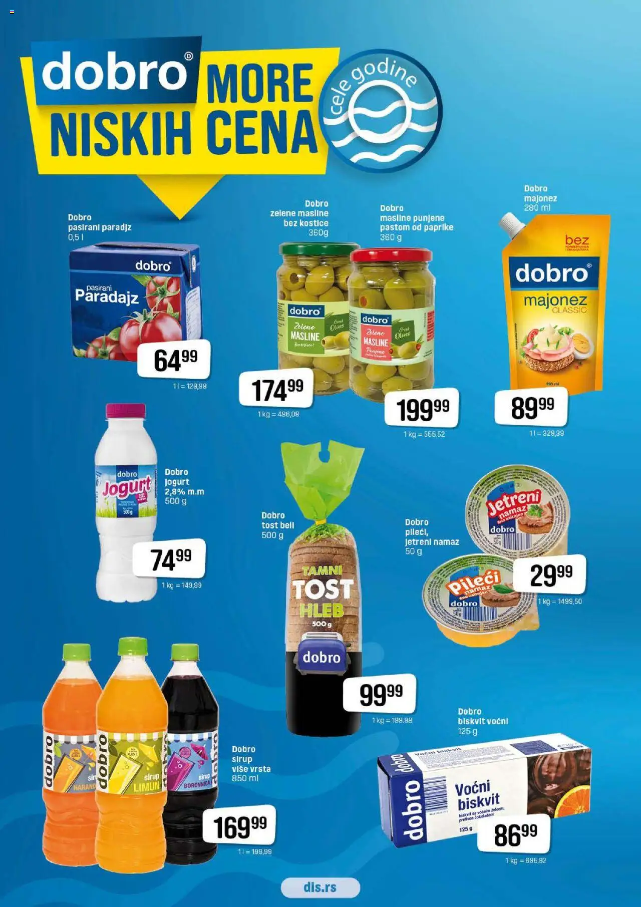 Super DIS katalog važi od 28.08.2025 - stranica 1 - Borovnica, Limun, Hleb, Jogurt, Majonez, Namaz, Sirup, Tost