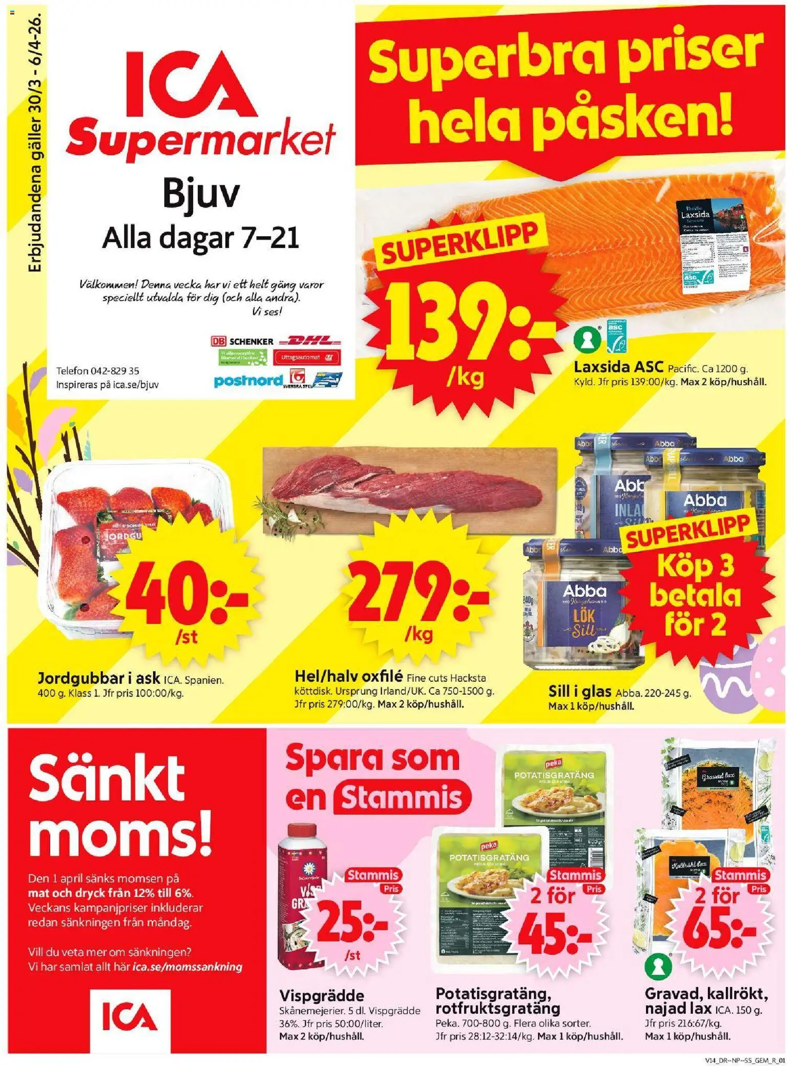 Förhandsgranska reklamblad Bjuv från butik ICA Supermarket gäller från 30/03/2026