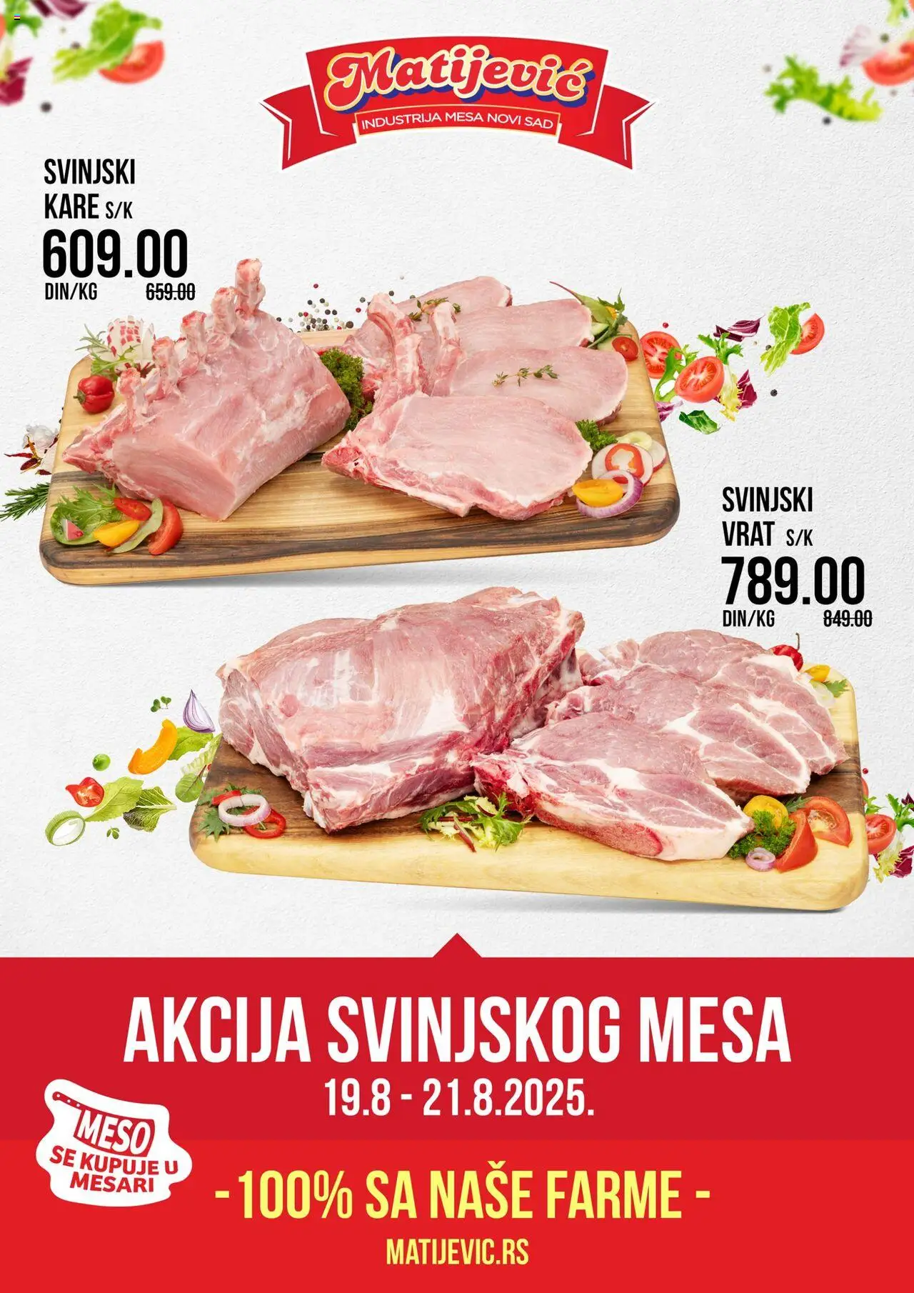 Matijevic katalog važi od 19.08.2025 - stranica 1 - Meso, Svinjski vrat, Svinjski kare, Vrat